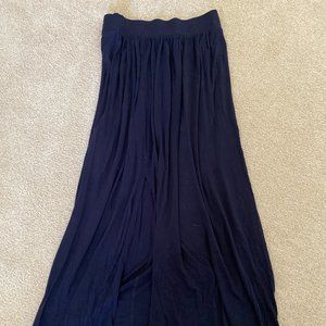 LOFT Navy Maxi skirt with slit - Petite